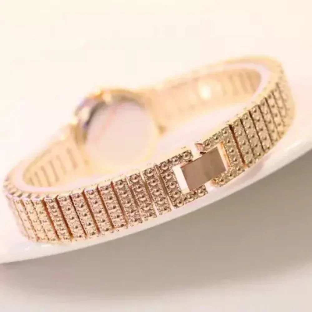 Gold Tone Iced Out Ladies Watch Bling Stones